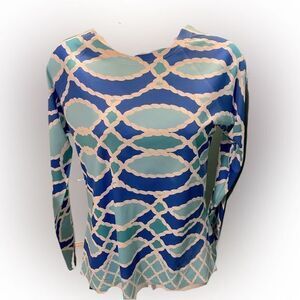 Whimsy Rose UPF 50 Shirt - M blue /aqua /white , nylon spandex